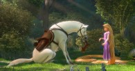 Rapunzel and Maximus the horse from Disney animated movie Tangled wallpaper