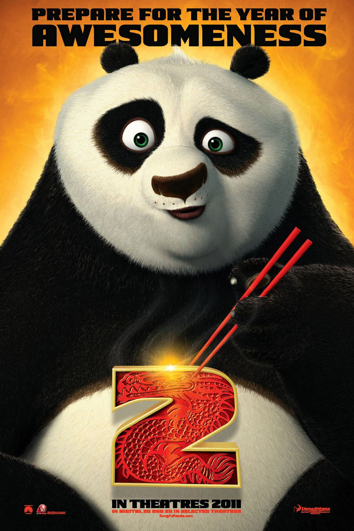Po in Kung Fu Panda 2 Movie Poster Desktop Wallpaper