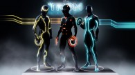 a trio of characters from Disney's Tron Legacy movie wallpaper