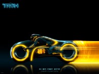 Yellow light cycle from Disney's Tron Legacy movie wallpaper