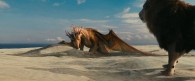 the dragon and Aslan the lion from the Chronicles of Narnia Voyage of the Dawn Treader movie wallpaper