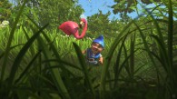 Gnomeo and Featherstone the pink flamingo from Disney's Gnomeo and Juliet movie wallpaper