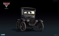 Lizzie the Model T from Disney's Cars 2 CG animated movie wallpaper