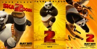 desktop background wallpaper picture for Kung Fu Panda 2 movie showing Po and the Furious Five