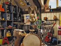 EB playing the drums from the CG animated movie Hop from Universal Pictures