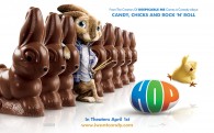 EB the Easter Bunny along with some chocolate easter bunnies from the animated movie Hop wallpaper picture