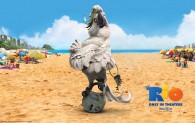 Nigel the cockatoo bird on the beach in the animated movie Rio