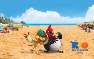 Pedro and Nico the birds on the beach in the animated movie Rio
