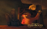 Puss in Boots the cat from the Dreamworks animated movie wallpaper