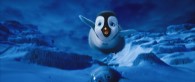 Erik the young penguin trying to fly in the 2011 movie Happy Feet Two wallpaper