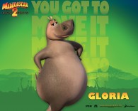Gloria the hippo from the Madagascar CG animated movies wallpaper