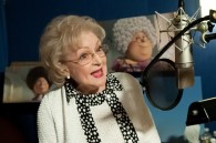 Betty White recording lines for Grammy Norma in Dr. Seuss' The Lorax Movie wallpaper