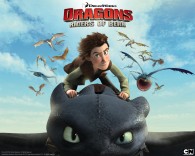 Hiccup riding Toothless the night fury dragon from Dreamworks Dragons: Riders of Berk How to Train Your Dragon TV Series