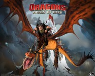 Snotlout riding Hookfang the monstrous nightmare dragon from Dreamworks Dragons: Riders of Berk How to Train Your Dragon TV Series