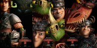 movie posters with Hiccup, Toothless, Ruffnut, Tuffnut, Barf, Belch, Snotlout and Hookfang from How to Train Your Dragon 2