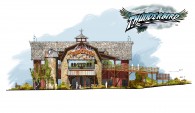 Thunderbird roller coaster station at Holiday World theme park